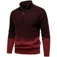 thumbnail image 1 of ChaoLingNeng Mens Quarter Zip Sweater with Collar Cable Knit Turtleneck Neck Pullover Sweaters Classic Casual Polo Sweater, 1 of 4