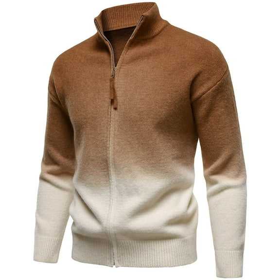 ChaoLingNeng Mens Sweaters 97Xl Men's Cable Knit Collar And Button Pullover Sweater Casual Long Sleeve Stand Collar Button Knitted Polo Sweaters