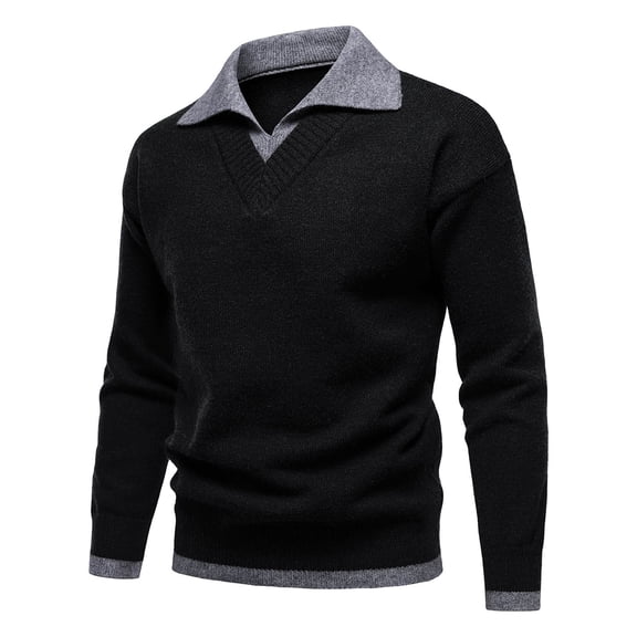 ChaoLingNeng Mens Sweaters 9Xl Men's Cable Knit Collar And Button Pullover Sweater Casual Long Sleeve Stand Collar Button Knitted Polo Sweaters