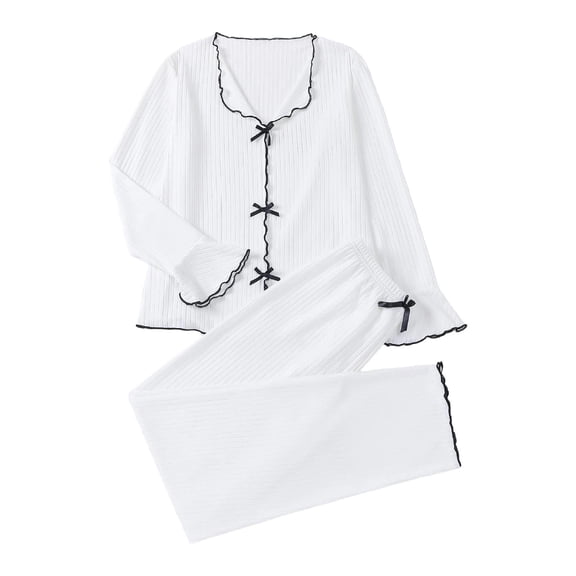 ChaoLingNeng Pajama Sets for Women, Valentine's Day Women's Pajama Sets Cute Pink Heart Print Pjs Sets Button Down Shirt Top and Pants 2 Piece Sets Sleepwear