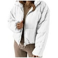 thumbnail image 1 of ChaoLingNeng Puffer Coats for Women, Lightweight Short Puffer Jacket for Women Zip Long Sleeve Cozy Coats Slim Winter Warm Cropped Outwear, 1 of 5
