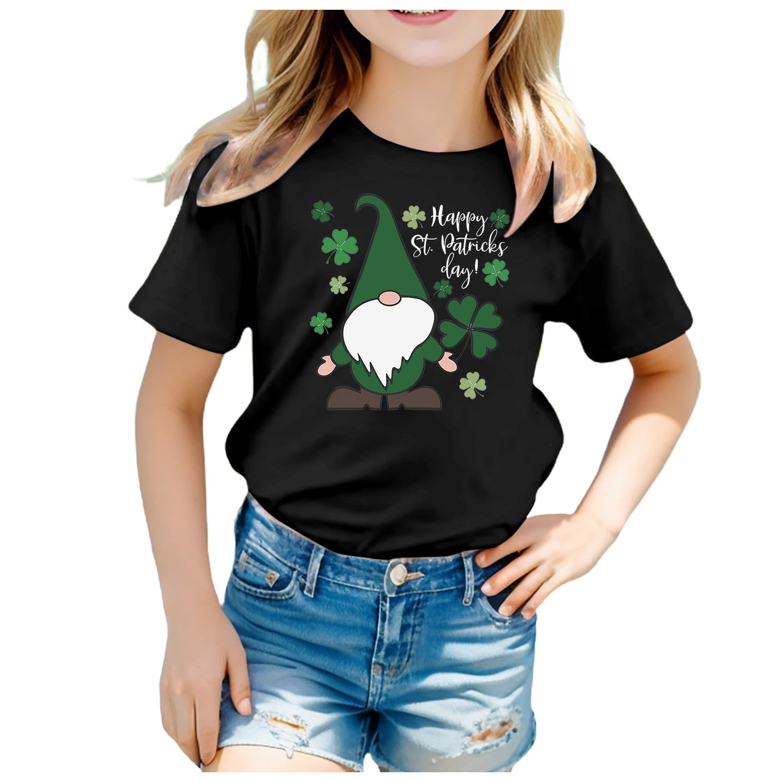 ChaoLingNeng St Patrick Day Shirt Girls Lucky Charm Heart Clover ...