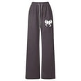 thumbnail image 1 of ChaoLingNeng Sweatpants for Teen Girls Bow Drawstring Wide Leg Y2k Sweat Pants Casual Loose Athletic Joggers Preppy Fall Clothes with Pockets, 1 of 4