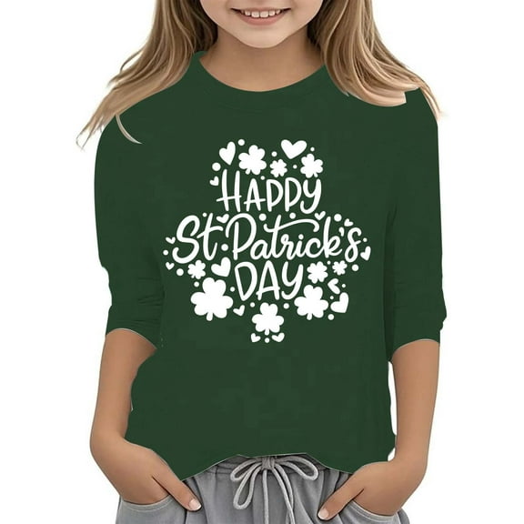 ChaoLingNeng Toddler Girl St Patricks Day Shirt Rainbow Short Sleeve Kids Blouses Round Neck Holidays Tops Sport Toddler Holiday Fashion Tops