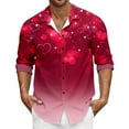 thumbnail image 1 of ChaoLingNeng Valentine's Day Button down Shirts for Men Funny Valentine Heart Rose Print Long Sleeve Shirts Casual Loose Fit Lapel Button Down Dress Shirt, 1 of 6