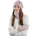 thumbnail image 1 of ChaoLingNeng Winter Beanie Hat Scarf Gloves Headband Set, Knit Beanie, Warm Scarf, Touchscreen Gloves & Ear Warmer, Gift for Women, 1 of 4