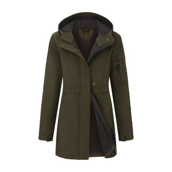 ChaoLingNeng Womens Long Puffer Coat, Women's Winter Long Puffer Coats Hooded Zip Up Casual Thickened Down Jackets Trendy Warm Clothes Outerwear