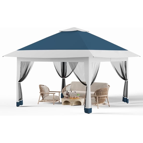 ChaoLink 12x12 Pop Up Gazebo Outdoor Canopy Shelter with Mosquito Netting and 4 Stakes, Instant Gazebo Tent