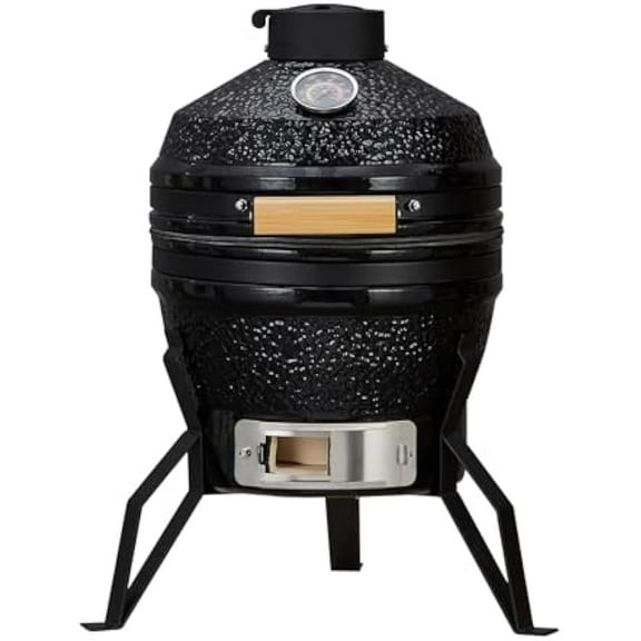 ChaoLink 13" Portable Ceramic Charcoal Grill with Stand & Heat Deflectors, 10.6" Stainless Steel Grid for Outdoor Camping, BBQ