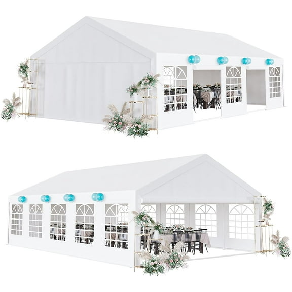 ChaoLink 13x20 FT Party Tent Heavy Duty Wedding Canopy with White Large Roof,Detachable Sidewalls,and 3 Storage Bags,Outdoor Party Canopy for Wedding Parties,Outdoor Events,and Camping