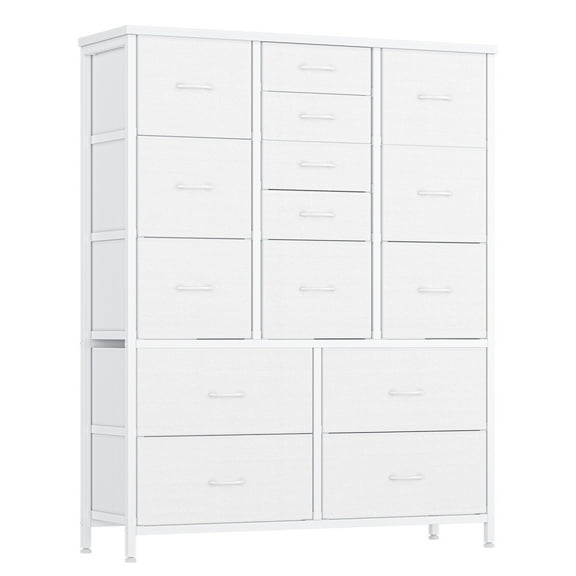 ChaoLink 15-Drawer Storage Dresser with Sturdy Metal Frame, Tall Wood Tabletop Organizer Chest