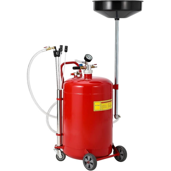 ChaoLink 20 Gallon Oil Drain Vacuum & Extractor, Pneumatic Oil Drainer, Air Operated Oil Change Tank, Portable Oil Drain Container, Adjustable Funnel