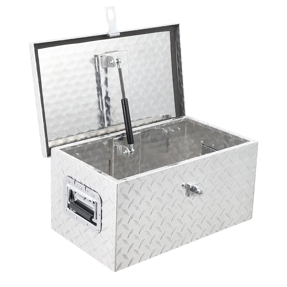 ChaoLink 20 Inch Aluminum Diamond Plate Tool Box with Lock & Keys, Heavy Duty Waterproof Truck Storage Organizer Chest for Pickup Bed, RV, Trailer/Van, Side Handle