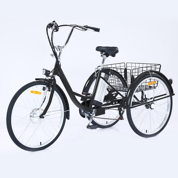 ChaoLink 24in Electric Tricycle for Adults 750W Motor,Electric Trike with 48V-16Ah Removable Battery.32 MPH Max Speed.7-Speed Gears,4 Riding Modes,3 Wheel Electric Bikeblack
