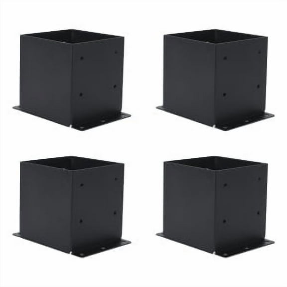 ChaoLink 2mm Steel Deck Post Base 4-Pack 8.2*6*6 Inch Heavy Duty Post Brackets for 6*6 Wood Posts, Outdoor Deck Construction, Fence & Pergola Support4pcs