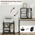 thumbnail image 1 of ChaoLink 3-Tier Rolling Printer Stand with Charging Station, Home Office Desktop Printer Table with Storage, 1 of 5