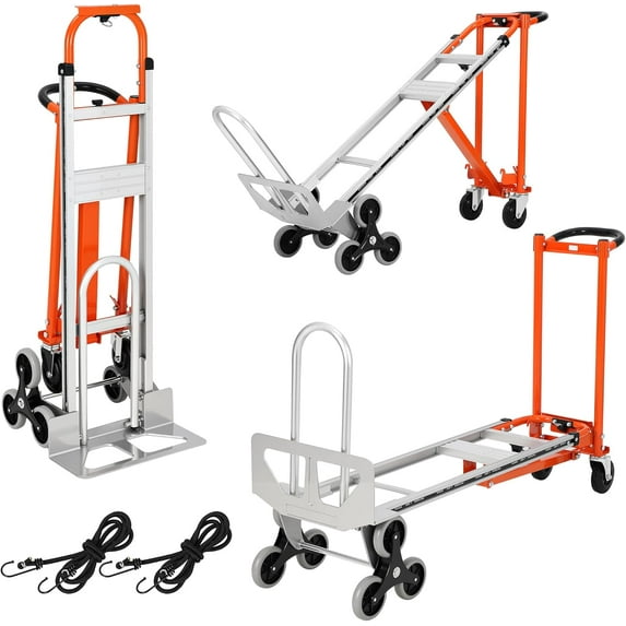 ChaoLink 3-in-1 Convertible Folding Hand Truck Dolly with Stair Climber Wheels – 770 Lbs Load Capacity Folding Cart with Elastic Straps