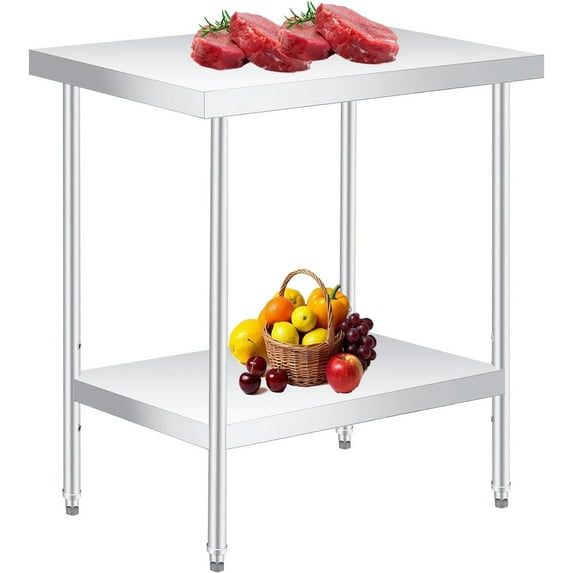 ChaoLink 30x24x35 Inch Stainless Steel Kitchen Work Table with Adjustable Shelf – Outdoor Food Prep Table for Kitchen, Restaurant & Bar