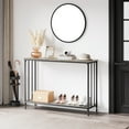 thumbnail image 1 of ChaoLink 33.5in Glass Shelf Console Table with Metal Frame, Industrial Behind Couch Tablegrey, 1 of 8