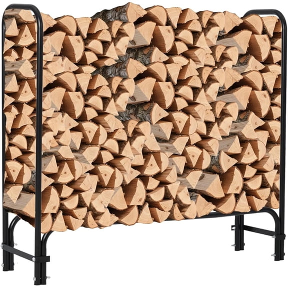 ChaoLink 4 Ft Heavy Duty Firewood Rack with Non-Slip Cloth Base, Outdoor Patio Backyard Logs Stand Holder, 2000Lbs Capacity