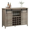thumbnail image 1 of ChaoLink 47in Farmhouse Coffee Bar Cabinet with Storage, Sliding Barn Door, Buffet Sideboard Cabinet with 16 Bottle Wine RackWhite, 1 of 8
