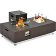 thumbnail image 1 of ChaoLink 48" Rectangle Propane Fire Pit Table, 50,000 BTU Modern Firepit with 16" Tank Cover, Wind Guard, Fire Glass, Rain Cover, 1 of 8