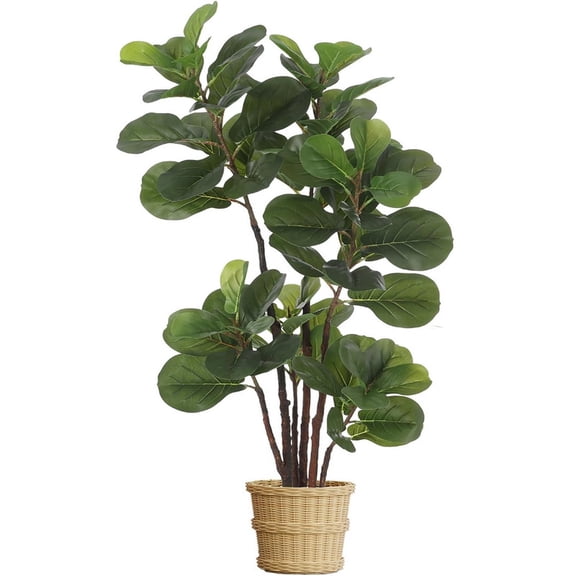 ChaoLink 59" Artificial Fiddle Leaf Fig Tree, Faux Ficus Lyrata in Pot, 102 Leaves, Large Fake Plant for Indoor/Outdoor Use