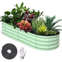 ChaoLink 6x2x1ft Galvanized Raised Garden Bed with Open-Ended Base, Outdoor Metal Planter Box
