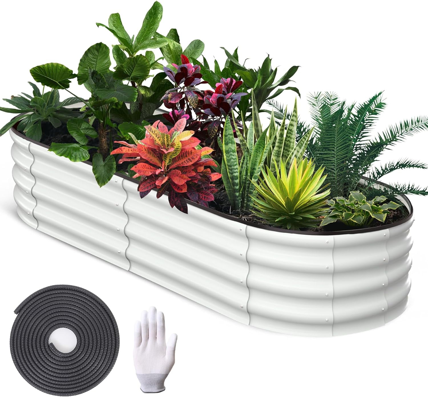 ChaoLink 6x3x1ft Galvanized Raised Garden Bed, Heavy Duty Outdoor Metal Flower Planter Boxes