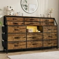thumbnail image 1 of ChaoLink Bedroom Dresser with 14 Fabric Drawers, TV Stand for 55 Inch TV, Metal Frame & Wood Top with Open Shelves – Fabric Chest of Drawers for Living Room, 1 of 9