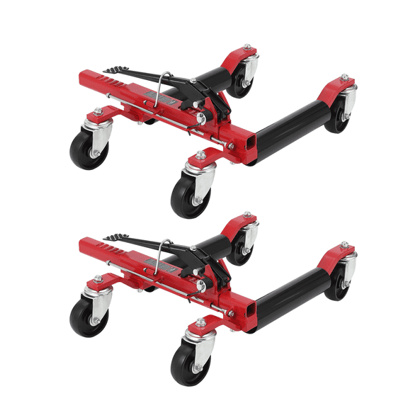 ChaoLink Car Wheel Dolly Jack Set, 2/4 Pack Mechanical Wheel Dollies with Foot Pedal, Heavy-Duty Vehicle Rollers with Twin Rollers & 4" Casters for Garage Vehicle Moving, Repair