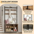 thumbnail image 1 of ChaoLink ChaoLink Hall Tree with Bench & Shoe Rack, Industrial Entryway Storage Organizer with Hooks & Shelf, Freestanding, 1 of 6