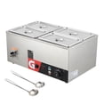 thumbnail image 1 of ChaoLink Commercial Food Warmer 4.7QT*4- Electric Steam Table, 1200W Professional Countertop Stainless Steel Buffet Bain Marie, 86-185°F Temp Control for Catering and Restaurants4.7QT*4, 1 of 7