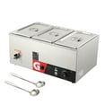 thumbnail image 1 of ChaoLink Commercial Food Warmer 6.3QT*3- Electric Steam Table, 1200W Professional Countertop Stainless Steel Buffet Bain Marie, 86-185°F Temp Control for Catering and Restaurants6.3QT*3, 1 of 7