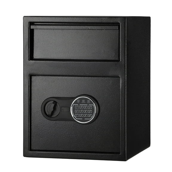 ChaoLink Depository Safe Digital Depository Safe Box, Electronic Steel Safe with Keypad, Locking Drop Box with Slot, Metal Lock Box with Two Emergency KeysBlack