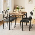 thumbnail image 1 of ChaoLink Dining Table & Chairs Kitchen Dining Room Set for 5, Rustic Brown Table with 4 Metal and Wood Chairs, 1 of 7