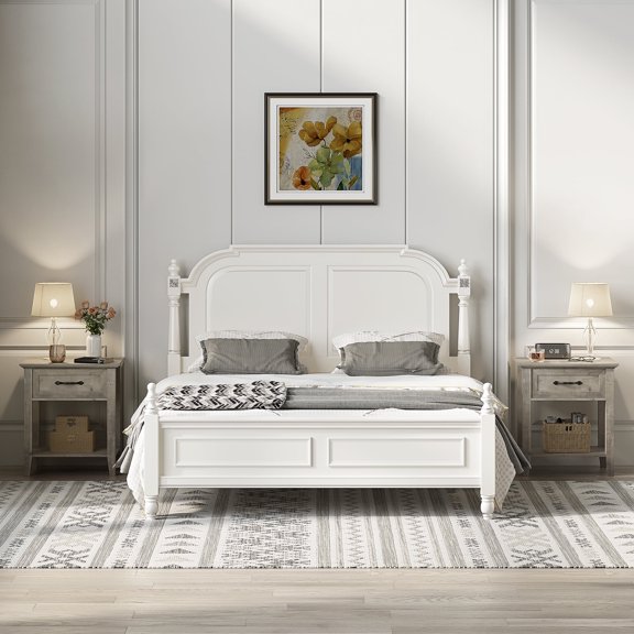 ChaoLink End Table with Drawer, Nightstands for Living Room, Side Table for Study Room, 2 Tiers Storage Shelves Bedside Table for Bedroom, Dorm (2pcs-Grey)