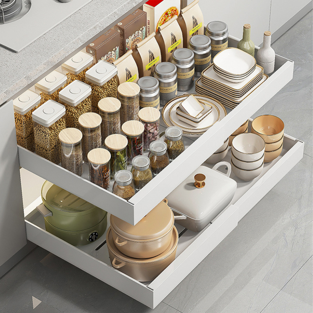 ChaoLink Expandable Pull Out Cabinet Organizer, Adhesive Slide Out ...