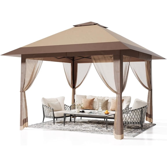ChaoLink Gazebo Canopy Tent Easy Up Outdoor Waterproof Upgrade Portable Pergola with Double Vented Roof