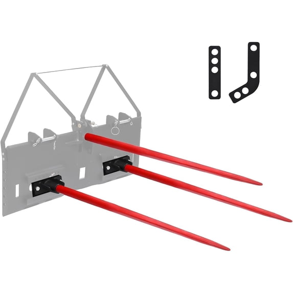 ChaoLink Hay Spear 49in x3 Bale Spear with Short Slide, Quick Attach Square Hay Bale Spears 4000 lbs Capacity, Bale Hay Spike3pcs with 2 long spear slides
