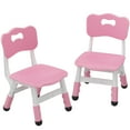 thumbnail image 1 of ChaoLink Kids 2 Chairs Set Height Adjustable Toddler Chair Set, Graffiti Desktop, Children Learn Activity Table for Kids Study Table for HomeDark pink, 1 of 7