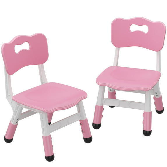 ChaoLink Kids 2 Chairs Set Height Adjustable Toddler Chair Set, Graffiti Desktop, Children Learn Activity Table for Kids Study Table for HomeDark pink