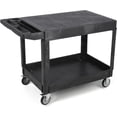 thumbnail image 1 of ChaoLink Large Heavy Duty 2-Tier Plastic Utility Cart with 360° Swivel Wheels – Flat Top Work Cart 45.8 x 25 Inch, Holds up to 550 Lbs, 1 of 9