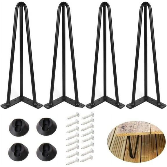 ChaoLink Metal Hairpin Furniture Legs - Heavy Duty, Sturdy, Modern Table Legs with Sharp Look for DIY Projects