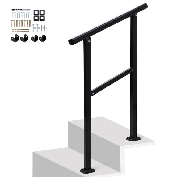 ChaoLink Outdoor Handrails Fits 1 to 4 Steps,Adjustable Height Stair Handrail 51"X 38",Integrated Design at Handrail,Staircase Handrail for Outdoor and Indoor Step
