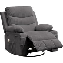 ChaoLink Oversized 360° Swivel Recliner Chair with Massage and Heat, Rocking Single Sofa Seat with Cup Holder & Pockets for Living Room