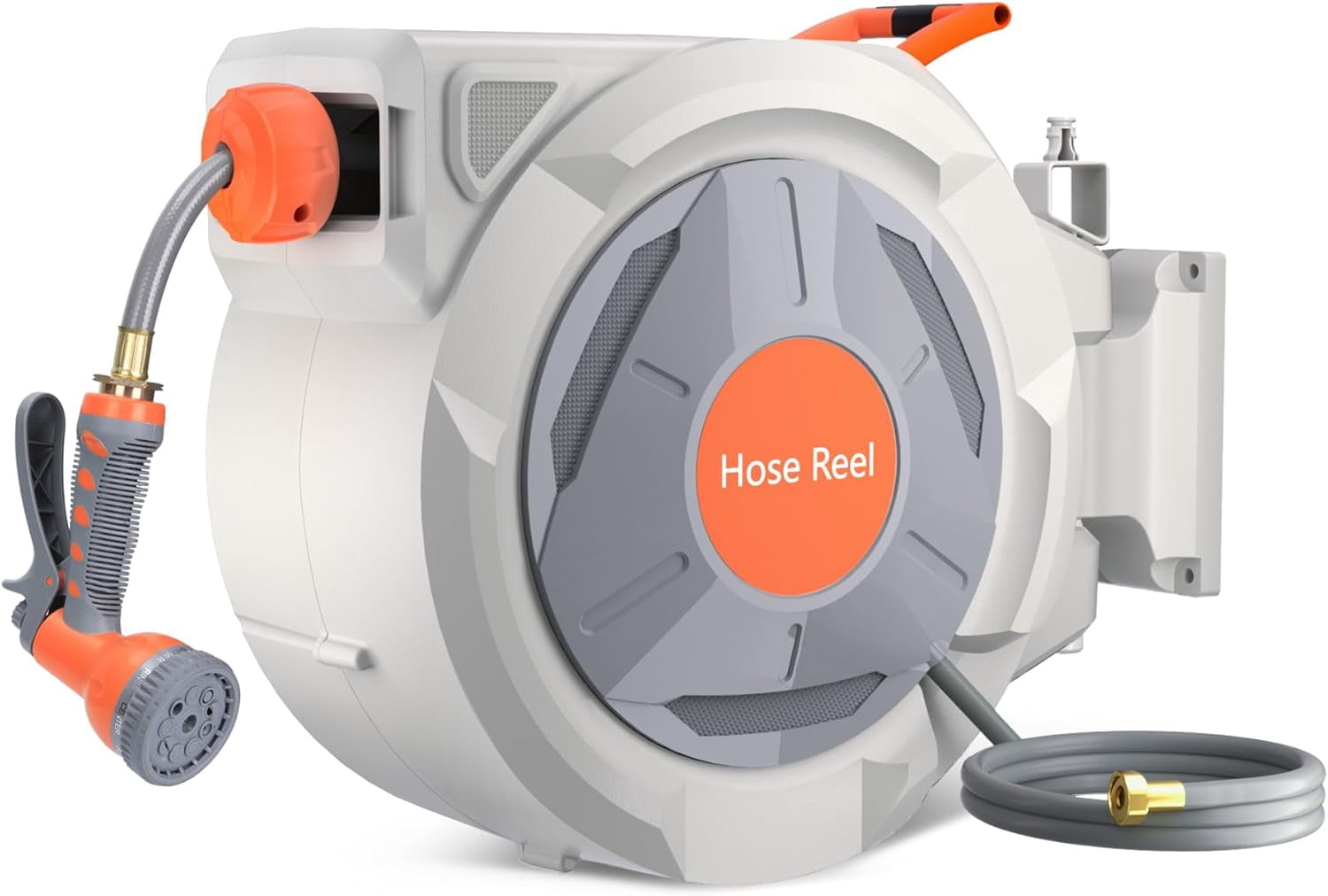 ChaoLink Retractable Garden Hose Reel 1/2 Inch*65 Ft - UV Resistant, Heavy Duty with 9 Function Sprayer Nozzle