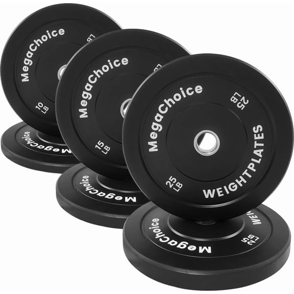 ChaoLink Rubber Bumper Plates Set 100 Lbs  (10, 15, 25 Lb) 2 Inch Barbell Weight Plates with Stainless Steel Inserts for Home Gym Strength Training