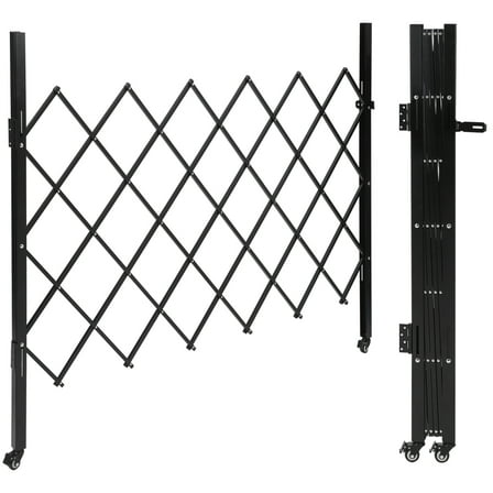 ChaoLink Single Folding Security Gate, 61"x71" Steel Accordion Expandable Door, Rolling Scissor Gate with Lock
