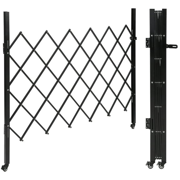 ChaoLink Single Folding Security Gate, 61"x71" Steel Accordion Expandable Door, Rolling Scissor Gate with Lock